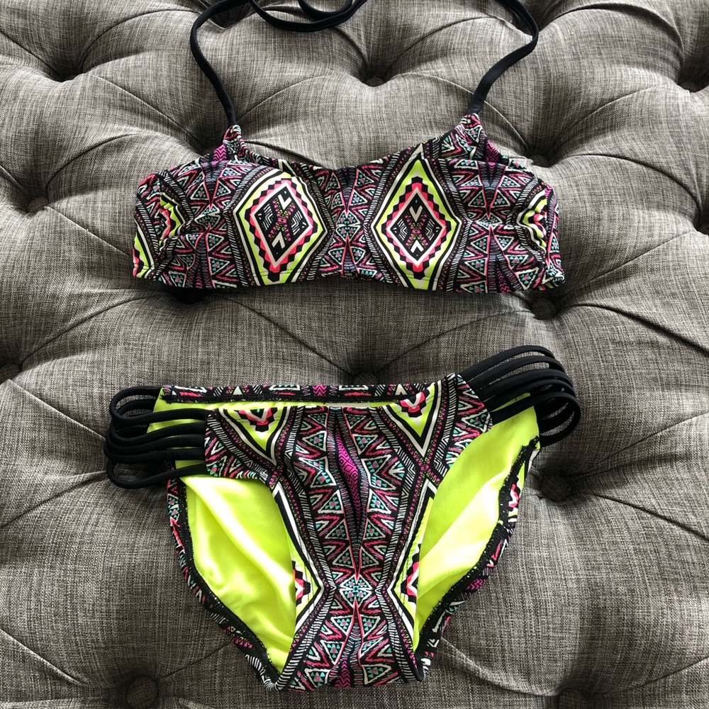 Neon print bikini